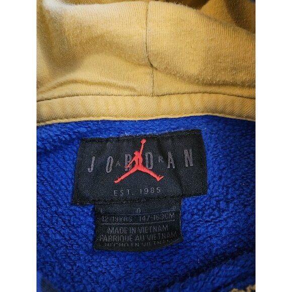Jordan Boy's Blue/Black Essentials Allover Print Fleece Hoodie Age 12/13 Years - Picture 6 of 9